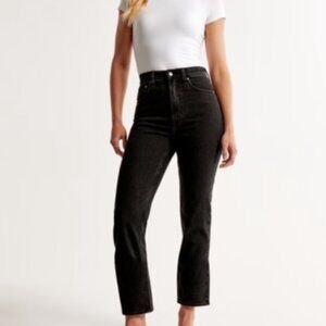 Abercrombie & Fitch The Ankle Straight Ultra High Rise Jean, Black - Size 26/2